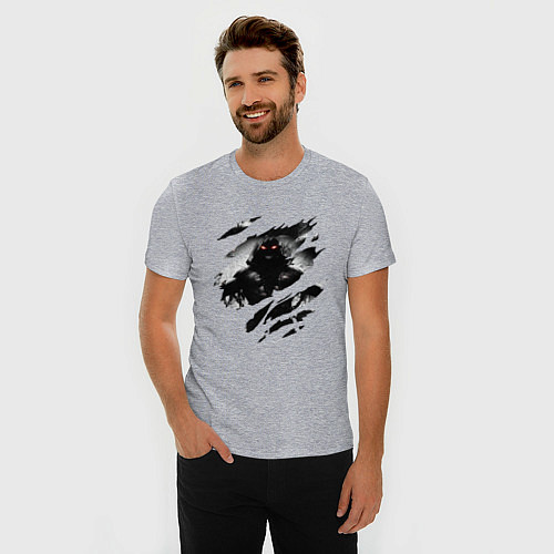 Мужская slim-футболка THE GUY DISTURBED РОК / Меланж – фото 3