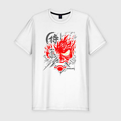 Мужская slim-футболка CYBERPUNK 2077 SAMURAI KEANU REEVES