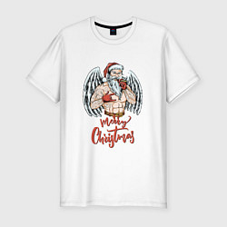 Мужская slim-футболка Merry Santa Merry Christmas