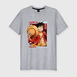 Мужская slim-футболка Ван-Пис One Piece, Луффи Мугивара