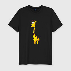 Мужская slim-футболка Веселый жирафик