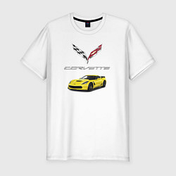 Мужская slim-футболка Chevrolet Corvette motorsport