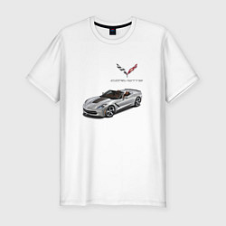 Мужская slim-футболка Chevrolet Corvette - Racing team