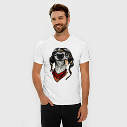 Футболка slim-fit Biker dog, цвет: белый — фото 2