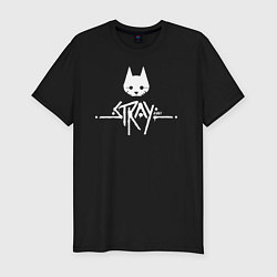 Мужская slim-футболка Stray: White Logo