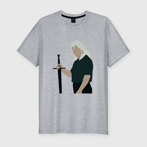 Мужская slim-футболка Witcher Генри Кавилл / Меланж – фото 1