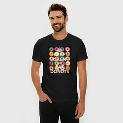 Футболка slim-fit Keep Calm And Eat Donuts, цвет: черный — фото 2