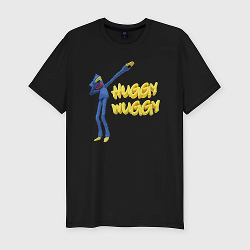Мужская slim-футболка Хаги ваги Huggy Wuggy Poppy Playtime / Черный – фото 1