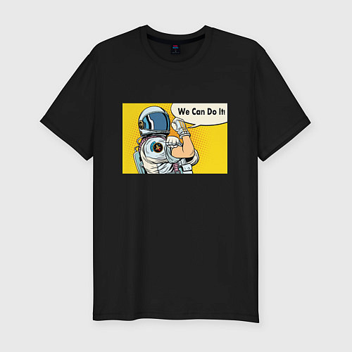 Мужская slim-футболка We can do it! Spacesuit / Черный – фото 1