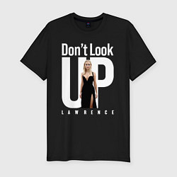 Футболка slim-fit Dont look up: Jennifer Lawrence, цвет: черный