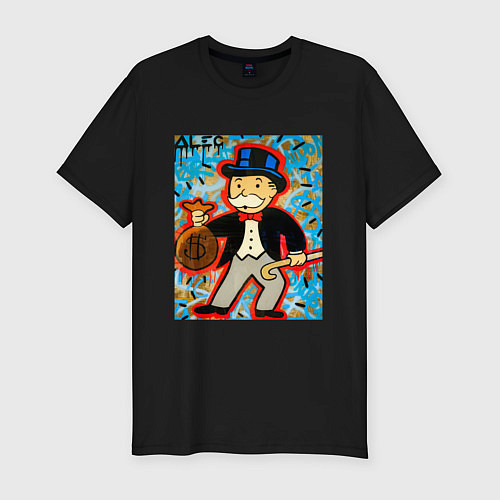 Мужская slim-футболка Alec ART Monopoly / Черный – фото 1