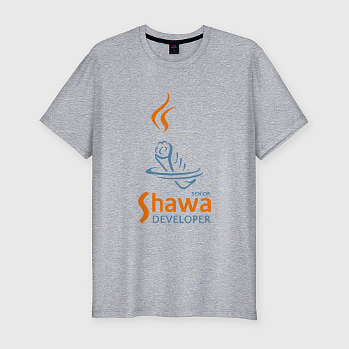 Мужская slim-футболка Senior Shawa Developer / Меланж – фото 1