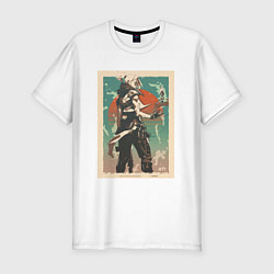 Футболка slim-fit Jett art, цвет: белый