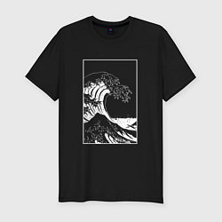 Мужская slim-футболка Japan waves Японская волна