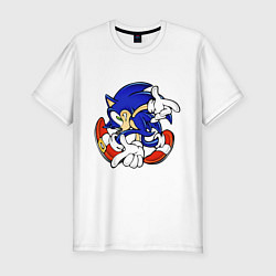 Мужская slim-футболка Blue Hedgehog