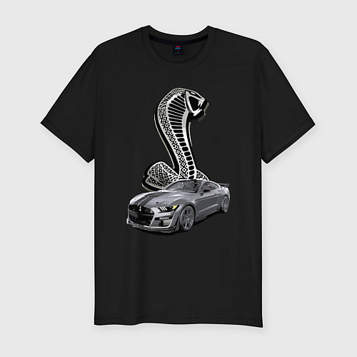 Мужская slim-футболка Shelby GT 500 - нереально крутое точило! / Черный – фото 1