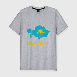 Футболка slim-fit Map Kazakhstan, цвет: меланж