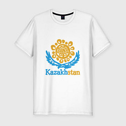 Футболка slim-fit Казахстан - Kazakhstan, цвет: белый