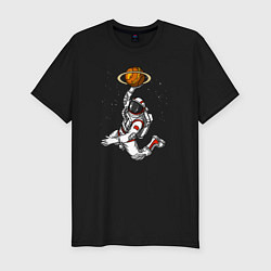 Мужская slim-футболка Космический баскетболист