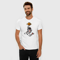 Футболка slim-fit Космический баскетболист, цвет: белый — фото 2