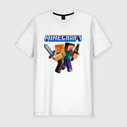 Мужская slim-футболка Майнкрафт - супер игра!
