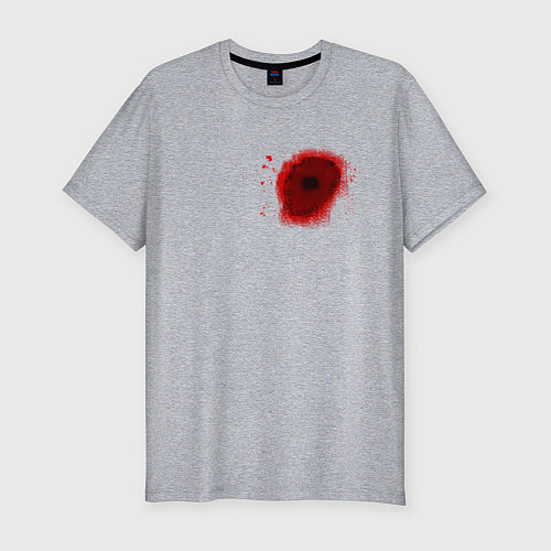 Мужская slim-футболка Гвоздь в сердце / Меланж – фото 1