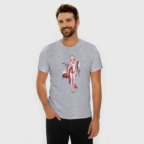 Мужская slim-футболка Чарующая Яэ Мико / Меланж – фото 3
