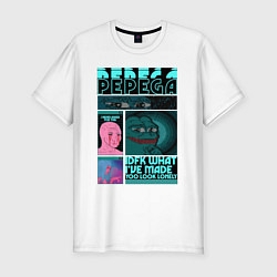 Мужская slim-футболка Pepega и мемы Пиксель арт