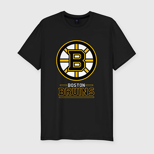 Мужская slim-футболка Boston Bruins , Бостон Брюинз / Черный – фото 1