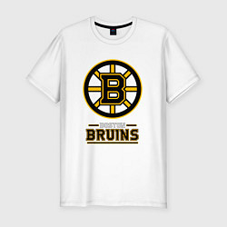 Футболка slim-fit Boston Bruins , Бостон Брюинз, цвет: белый