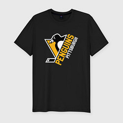 Футболка slim-fit Pittsburgh Penguins Питтсбург Пингвинз, цвет: черный