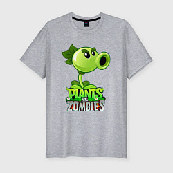 Мужская slim-футболка Plants vs Zombies Горохострел