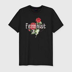 Футболка slim-fit Feminist AF, цвет: черный