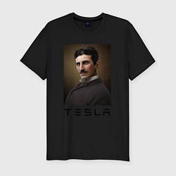 Мужская slim-футболка Тесла 2022