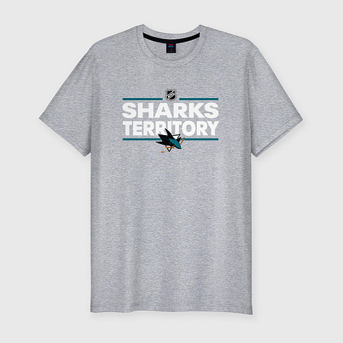 Мужская slim-футболка SHARKS TERRITORY САН-ХОСЕ ШАРКС / Меланж – фото 1