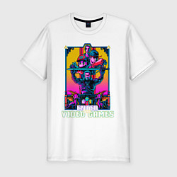 Мужская slim-футболка МИР ВИДЕОИГР ENTER THE VIDEO GAMES