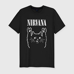 Мужская slim-футболка Nirvana Rock Cat, НИРВАНА