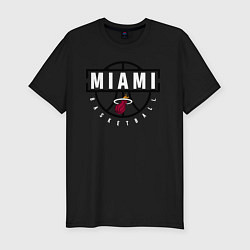 Мужская slim-футболка MIAMI HEAT NBA МАЯМИ ХИТ НБА