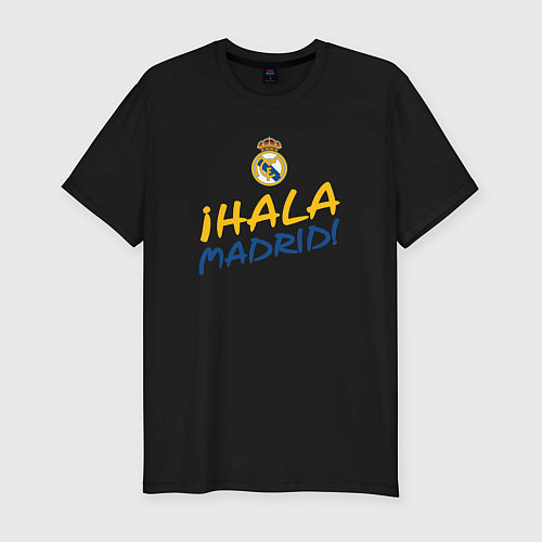 Мужская slim-футболка HALA MADRID, Real Madrid, Реал Мадрид / Черный – фото 1