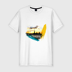 Мужская slim-футболка Санкт-Петербург St Petersburg