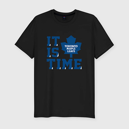 Мужская slim-футболка It is Toronto Maple Leafs Time, Торонто Мейпл Лифс / Черный – фото 1