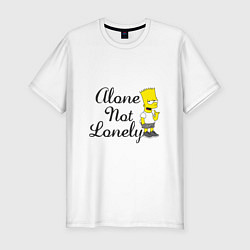Мужская slim-футболка Alone not lonely Барт