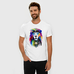 Футболка slim-fit Color lion! Neon!, цвет: белый — фото 2