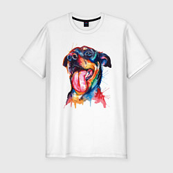 Футболка slim-fit Color rottweiler, цвет: белый