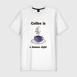 Мужская slim-футболка Кофе это выбор человека