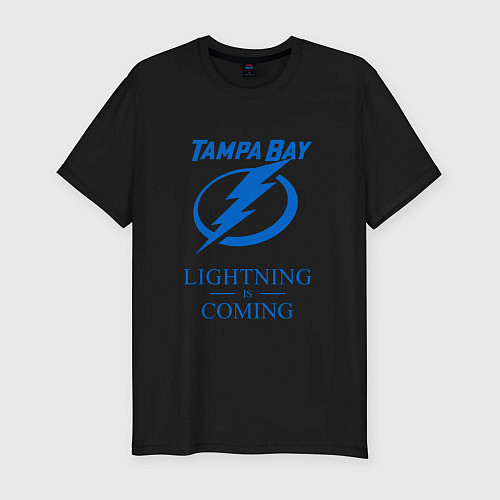 Мужская slim-футболка Tampa Bay Lightning is coming, Тампа Бэй Лайтнинг / Черный – фото 1