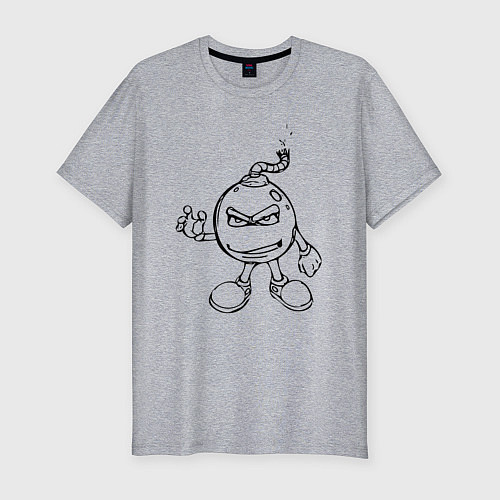 Мужская slim-футболка Бомба Бум / Меланж – фото 1