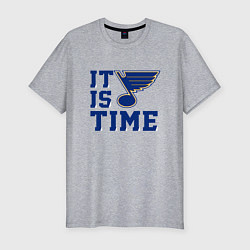 Мужская slim-футболка It is St Louis Blues time Сент Луис Блюз