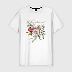 Футболка slim-fit Spring mood Flower, цвет: белый