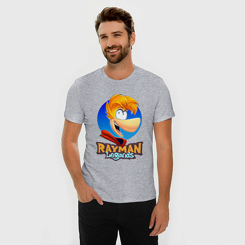 Мужская slim-футболка Веселый Rayman / Меланж – фото 3